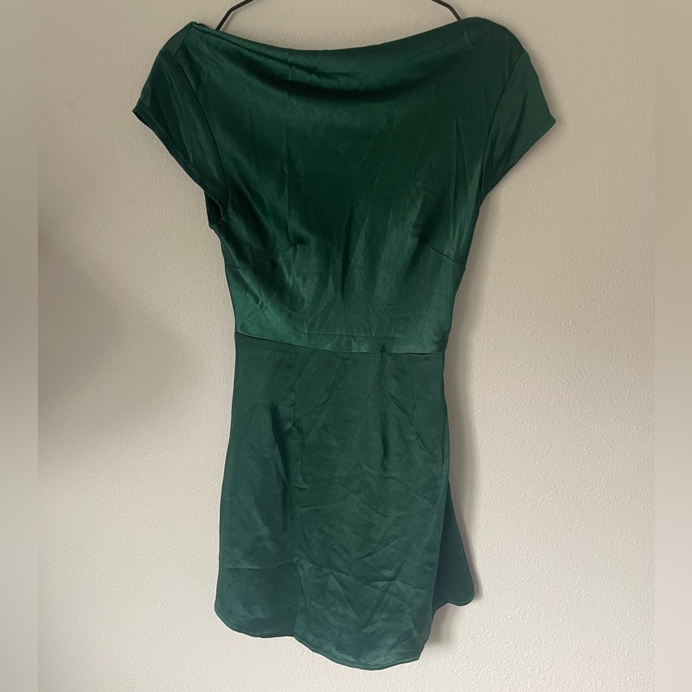 Green Silky Mini Dress